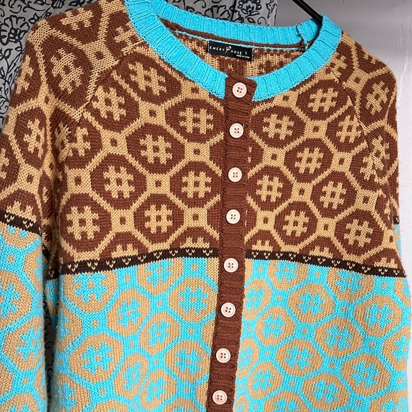 Emery Rose Sweaters - Knit patterned cardigan Size:S